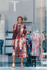 Elegant multicolor midi dress
